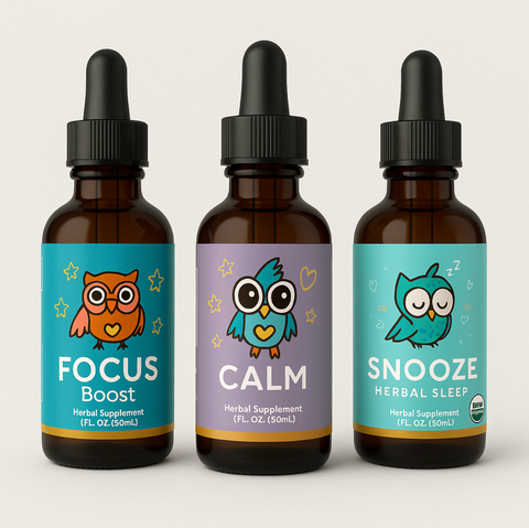 $30 Bundle Discount -  Bright Buddies Wellness Trio: Snooze, Calm & Focus 🌿 🧠💤